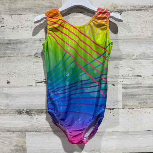Leotard Girls 12-14 (160) Rainbow Sparkle Dancewear Gymnastics EUC0