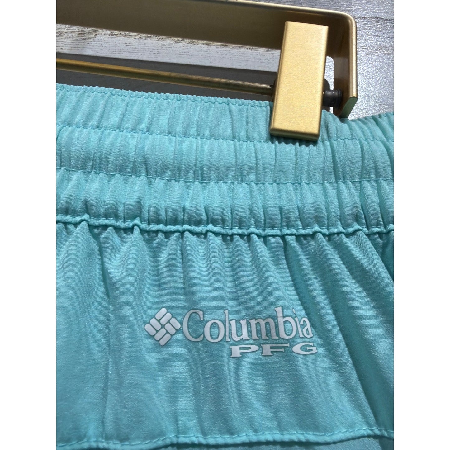Columbia PFG Shorts Womens Large Aqua Blue Performance Fishing Gear EUC3