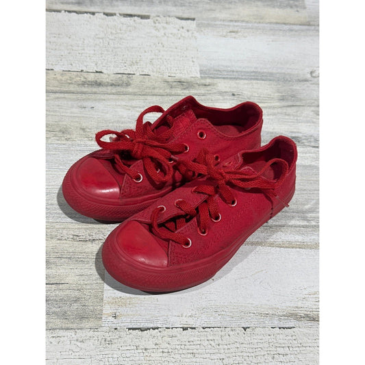 Converse Chuck Taylor All Star Kids Size 12 Red Monochrome Low Top GUC0