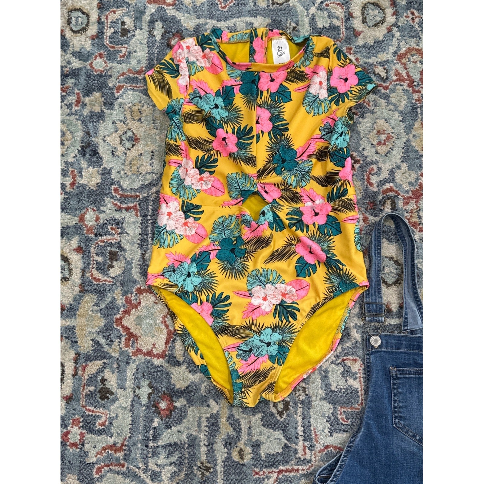 Art Class SO Old Navy Summer Bundle Girls XL 14-16 Yellow Blue Floral Denim1