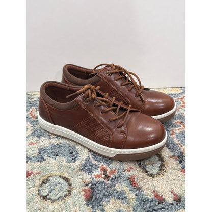 Hawkwell Oxford Sneaker Boys Size 13 Brown Faux Leather Casual Preppy EUC0