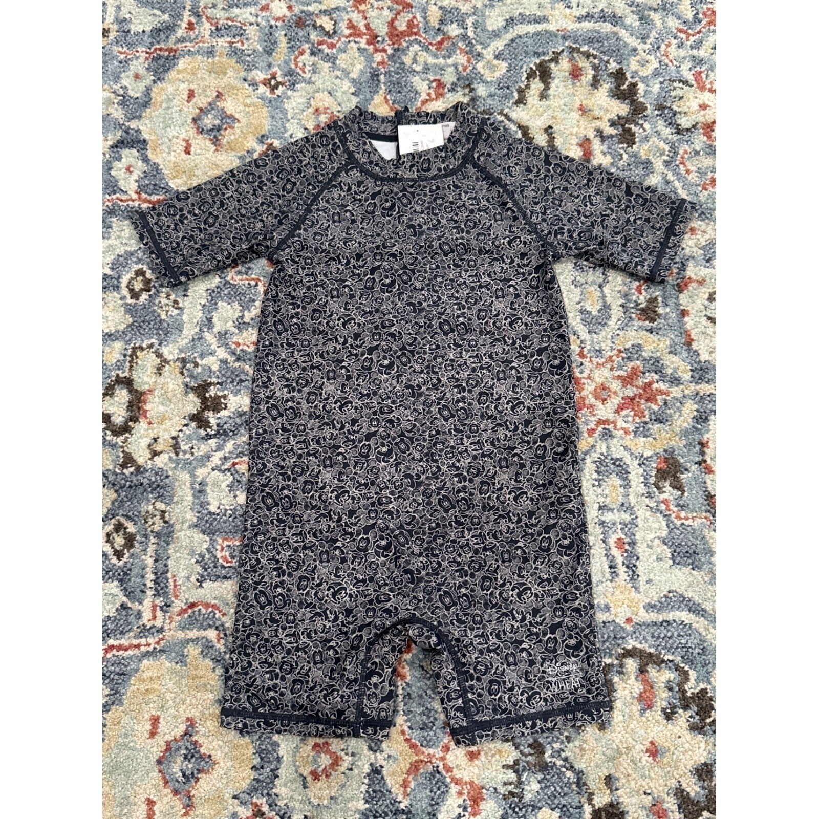 Disney Wheat Swimsuit Kids Size 6 Navy Mickey Mouse Rash Guard NWT0
