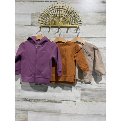 Ralph Lauren Easy Peasy Just One You Girls 12M Purple Tan Long Sleeve Bundle0
