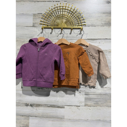 Ralph Lauren Easy Peasy Just One You Girls 12M Purple Tan Long Sleeve Bundle0