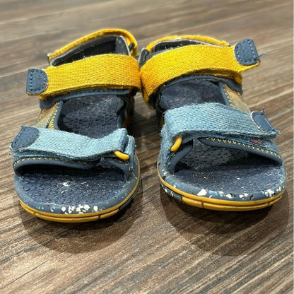 Boys Size 8 Toddler Blue Yellow Strappy Sporty Sandals3