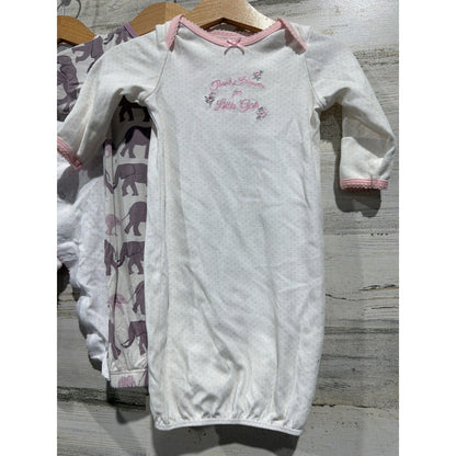 Kickee Pants Kissy Kissy Baby Girl 0-3M Pink Bamboo Pima Cotton Bundle EUC1