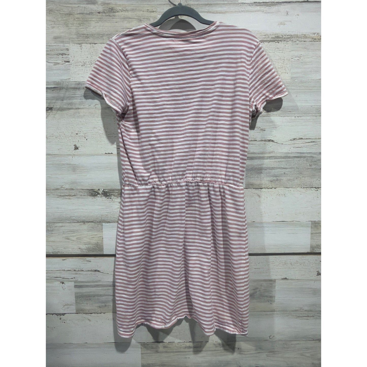 Old Navy T-Shirt Dress Women Medium Rose Striped Cotton Coastal EUC3