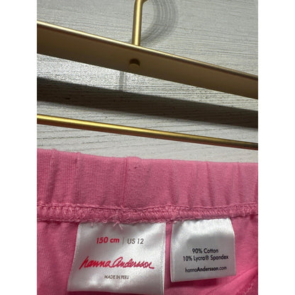 Hanna Andersson Bike Shorts Girls 12 Pink Cotton Stretch Active1