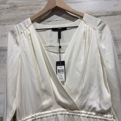 BCBGMAXAZRIA Gardenia Mini Dress Women XS White Satin Long Sleeve Flawed*10
