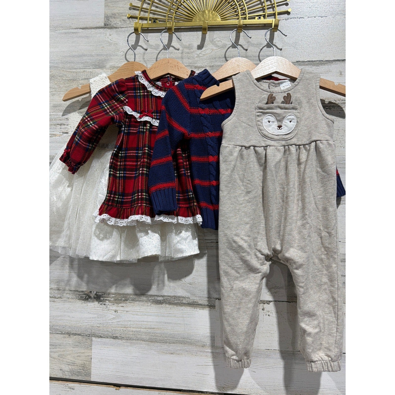 Nannette Little Me Cat & Jack Carter's Bundle Girls 12M Sparkle Holiday EUC0