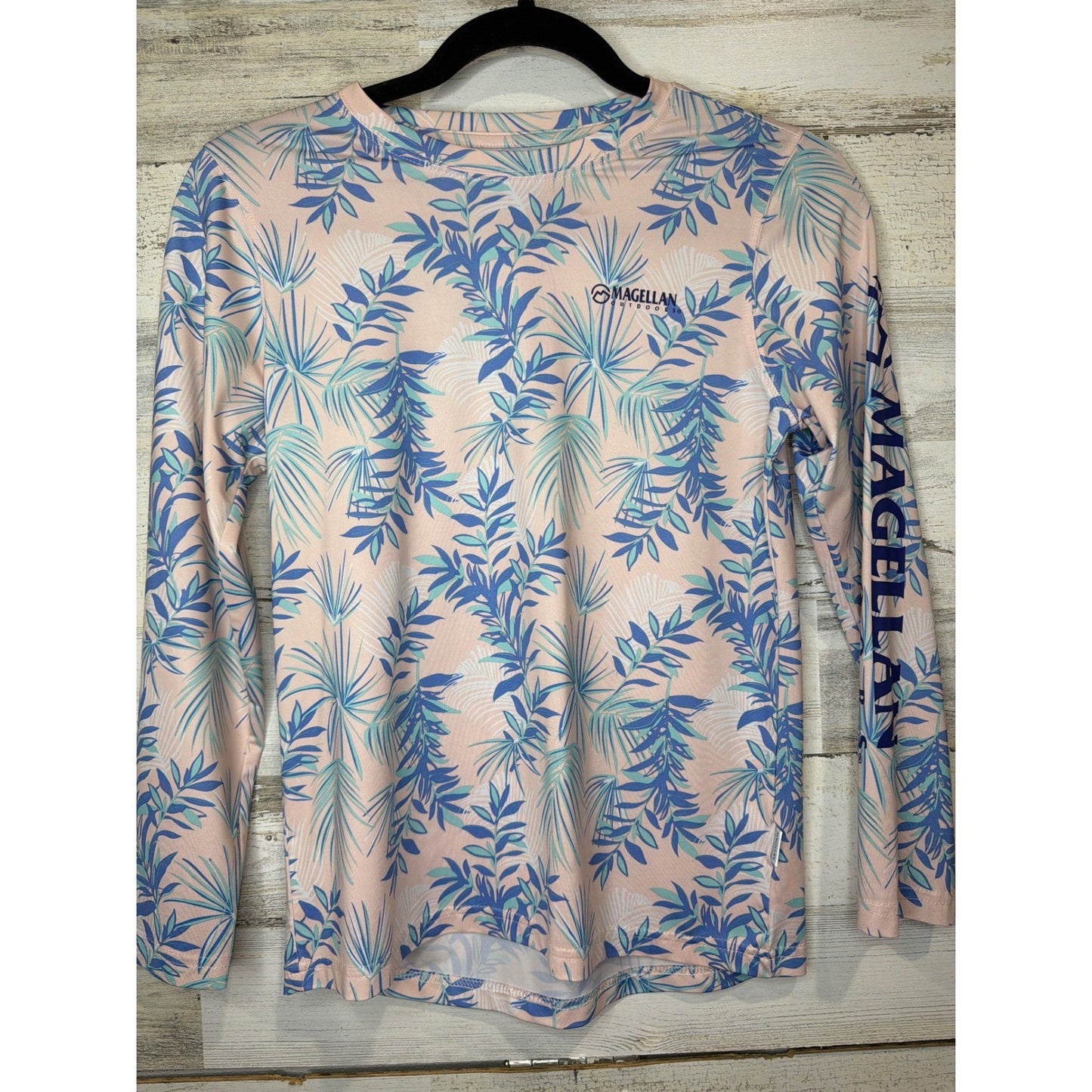 Magellan Rash Guard Girls Size M 8-10 Pink Blue Tropical Fish Gear EUC0