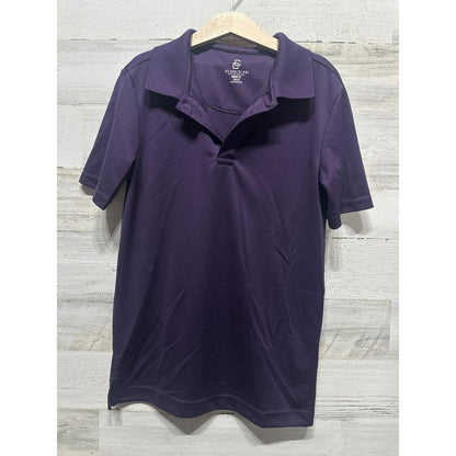 Class Club Performance Polo Kids Size 10/12 Purple Modern Fit Short Sleeve EUC0