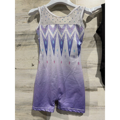 Weissman Justice Leotard Biketard Lot Girls 5/6 Purple Black Sparkle Dance EUC3