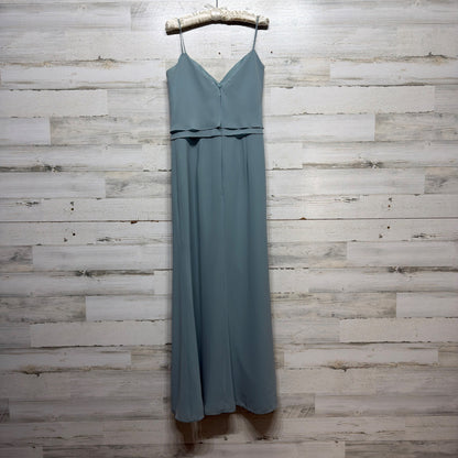 Jasmine Belsoie Maxi Dress Women 16 Blue Ruffle Chiffon Formal Bridesmaid EUC2
