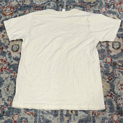 L-A-T Apparel Graphic Tee Girls Youth L Cream Tortured Poets Social Club EUC3