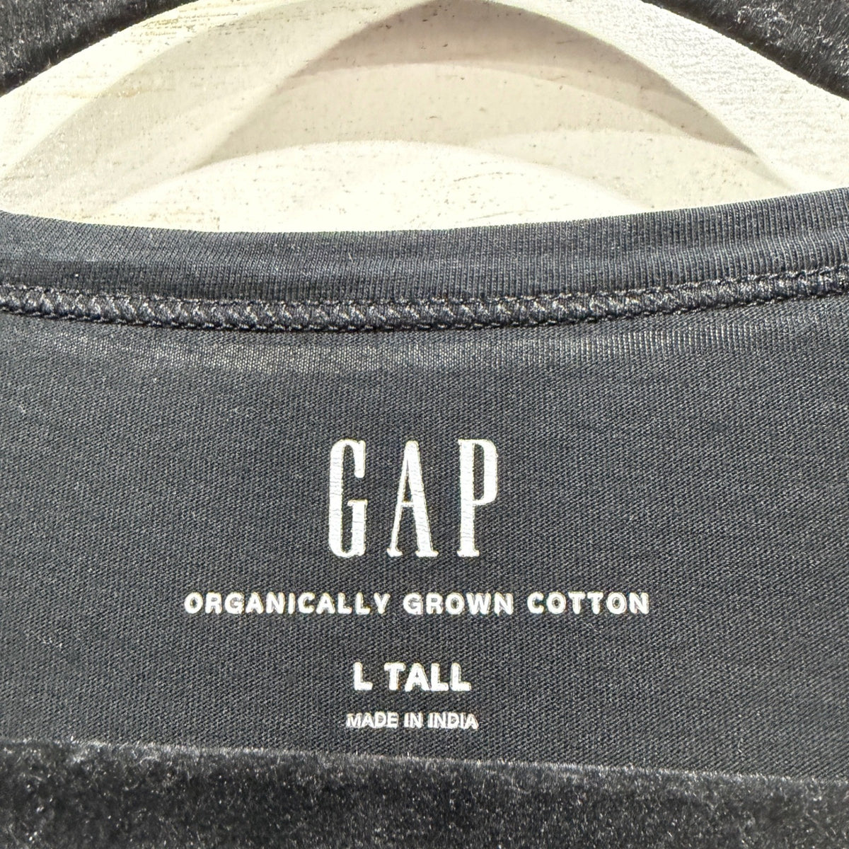 Gap T-Shirt Women L Tall Black Organic Cotton Short Sleeve Basic Minimalist EUC1