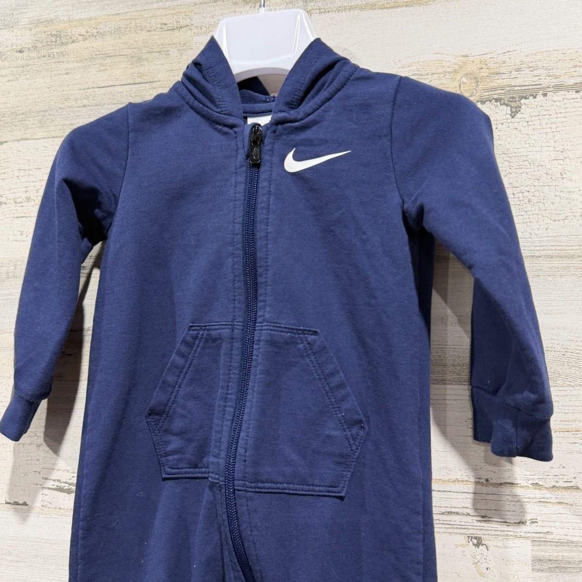 Nike Futura Romper Boys 18M Navy Blue Cotton Blend Sporty Classic EUC1