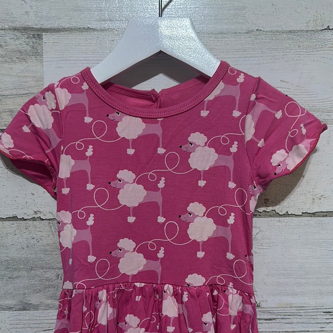 Kickee Pants Poodle Dress Girls 18-24m Pink Bamboo Viscose Short Sleeve NWT1