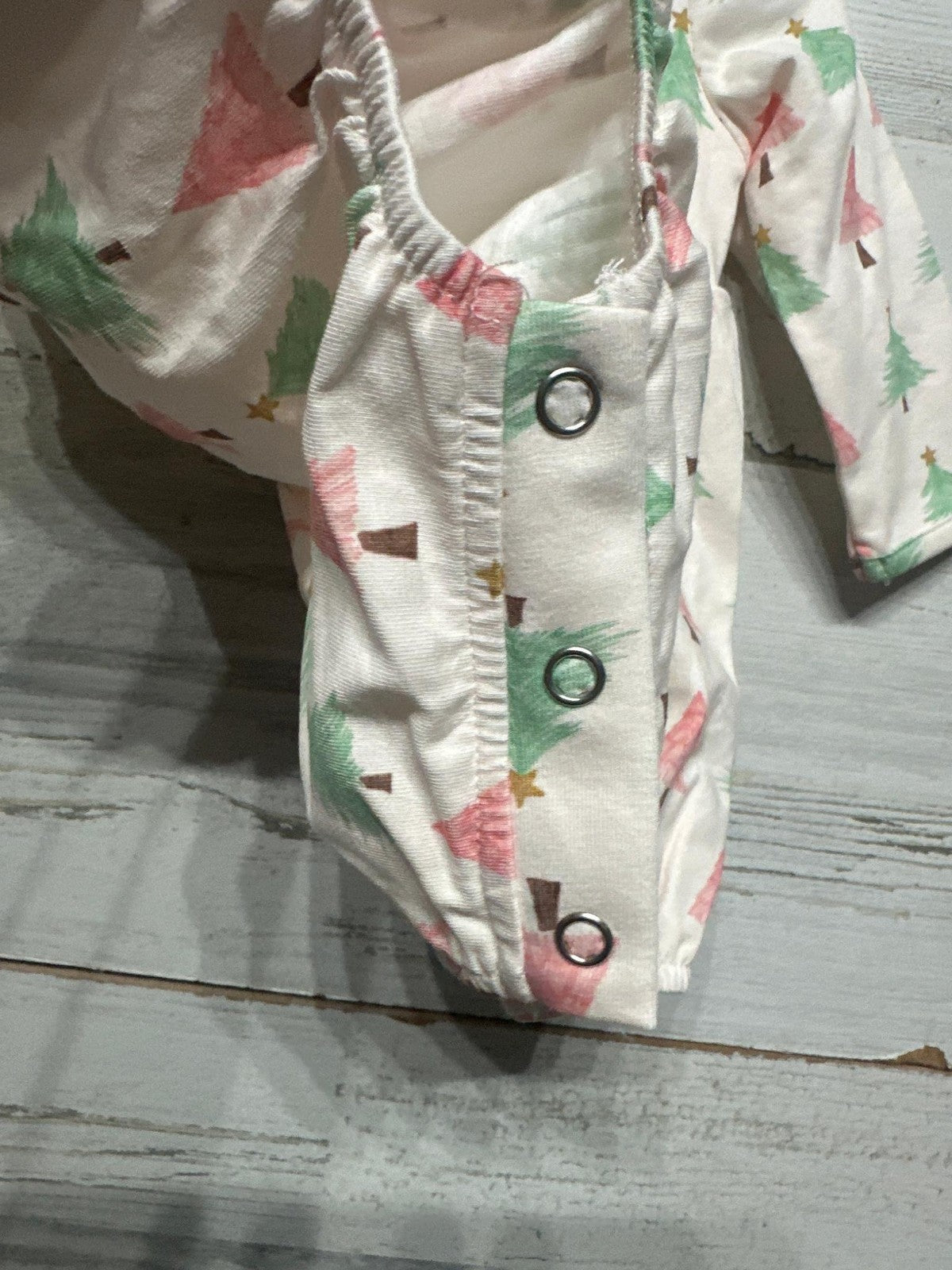 Swoon Baby Christmas Tree Bubble Romper Girls 6M Pink Green Festive NWT3