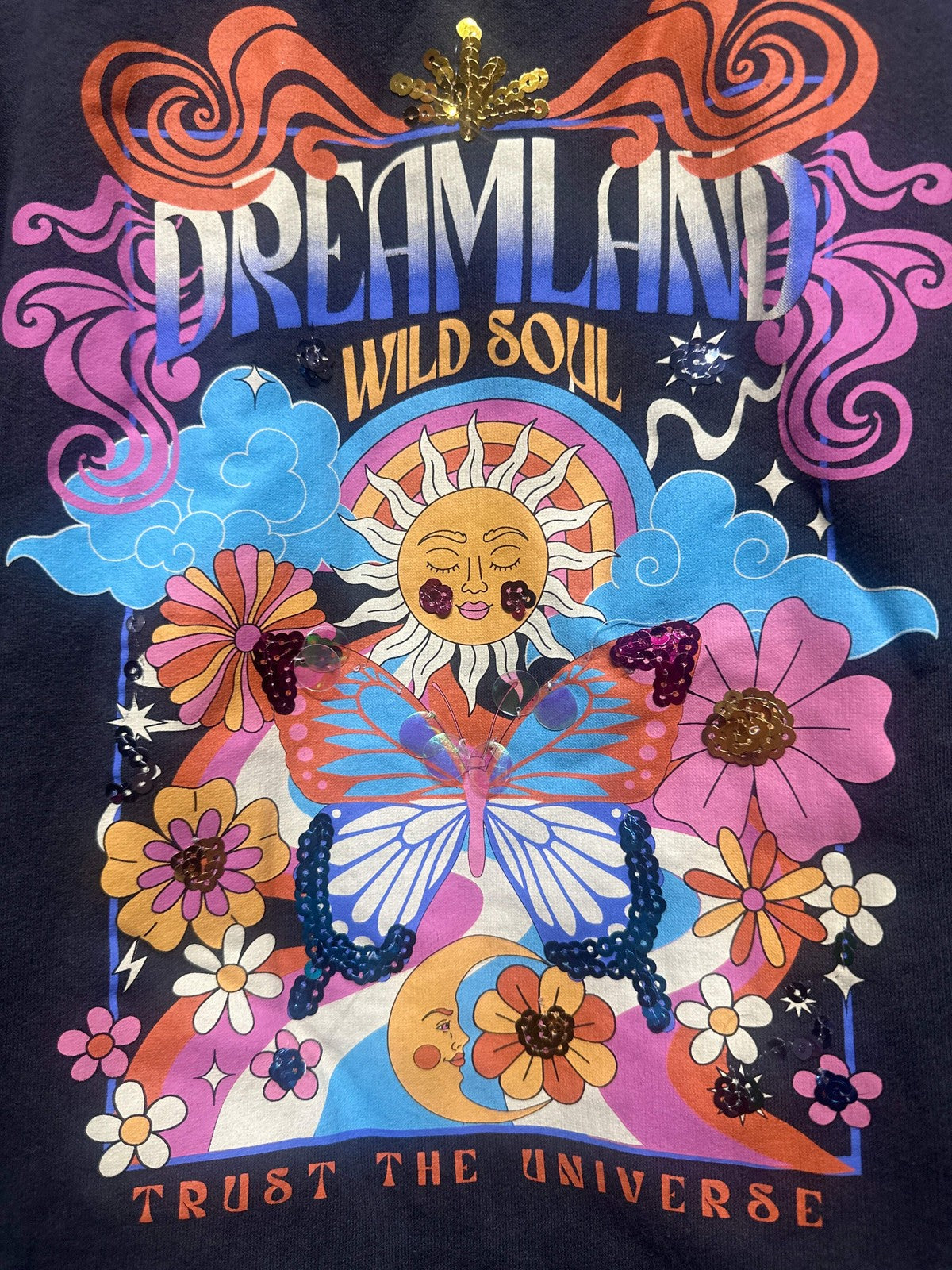 Messy Bun Girls Just Chillin Dreamland Sweatshirt - Girls Size 10 - Very Good Us1