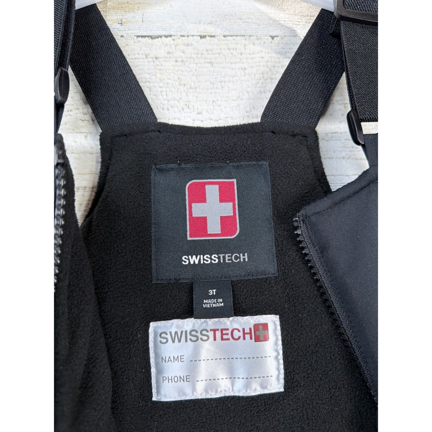 Swiss Tech Snow Bib Overalls Kids 3T Black Insulated Gorpcore EUC1