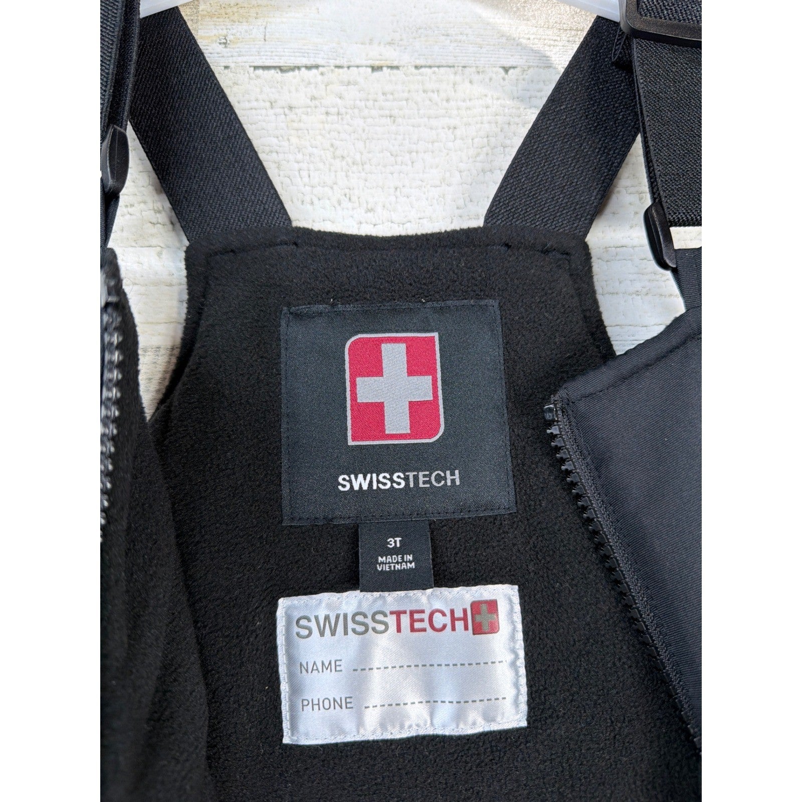 Swiss Tech Snow Bib Overalls Kids 3T Black Insulated Gorpcore EUC1