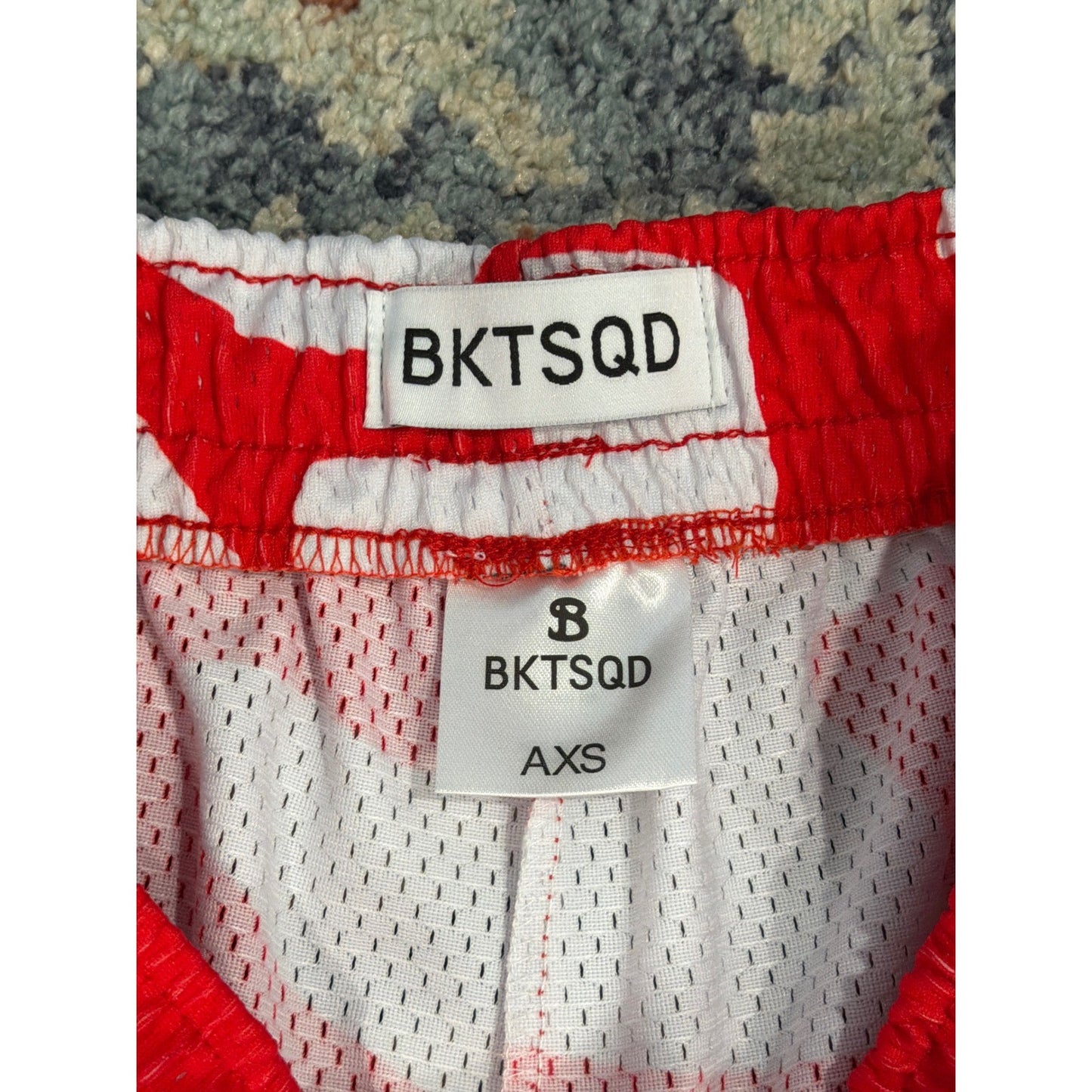 BKTSQD Mesh Shorts Men XS Red White 30 Mil Club Jesser Streetwear EUC3
