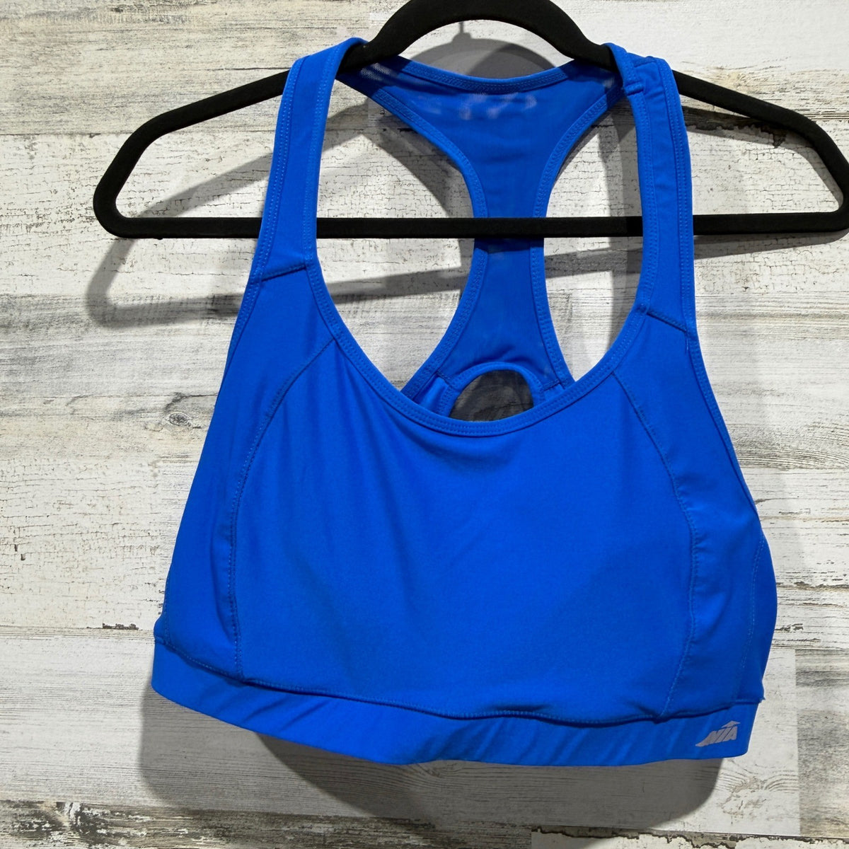 Avia Sports Bra Women XXL Blue Polyester Spandex Activewear Sports Dance0
