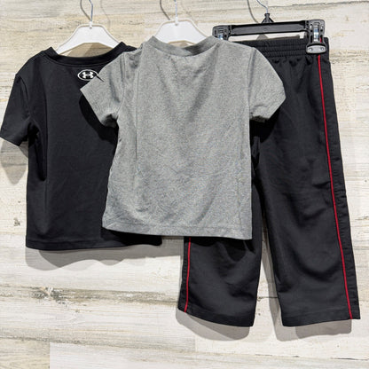 Nike Under Armour T-Shirts Pants Bundle Boys 24M Black Gray Active Sporty EUC4