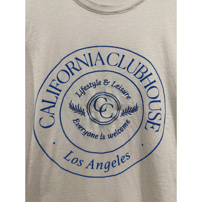 Cotton On Graphic Tee Boxy Women M White California Clubhouse Los Angeles EUC1
