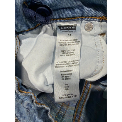 Levi's Wide Leg Jeans Girls Size 10 Blue Distressed Rainbow Denim EUC7