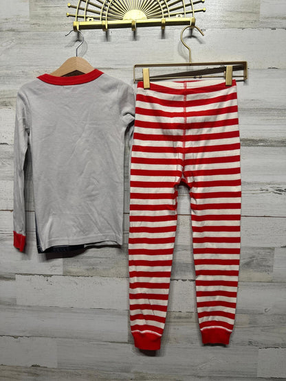 Hanna Andersson Pajama Set Kids 6-7 Gray Red Mandalorian Christmas EUC3