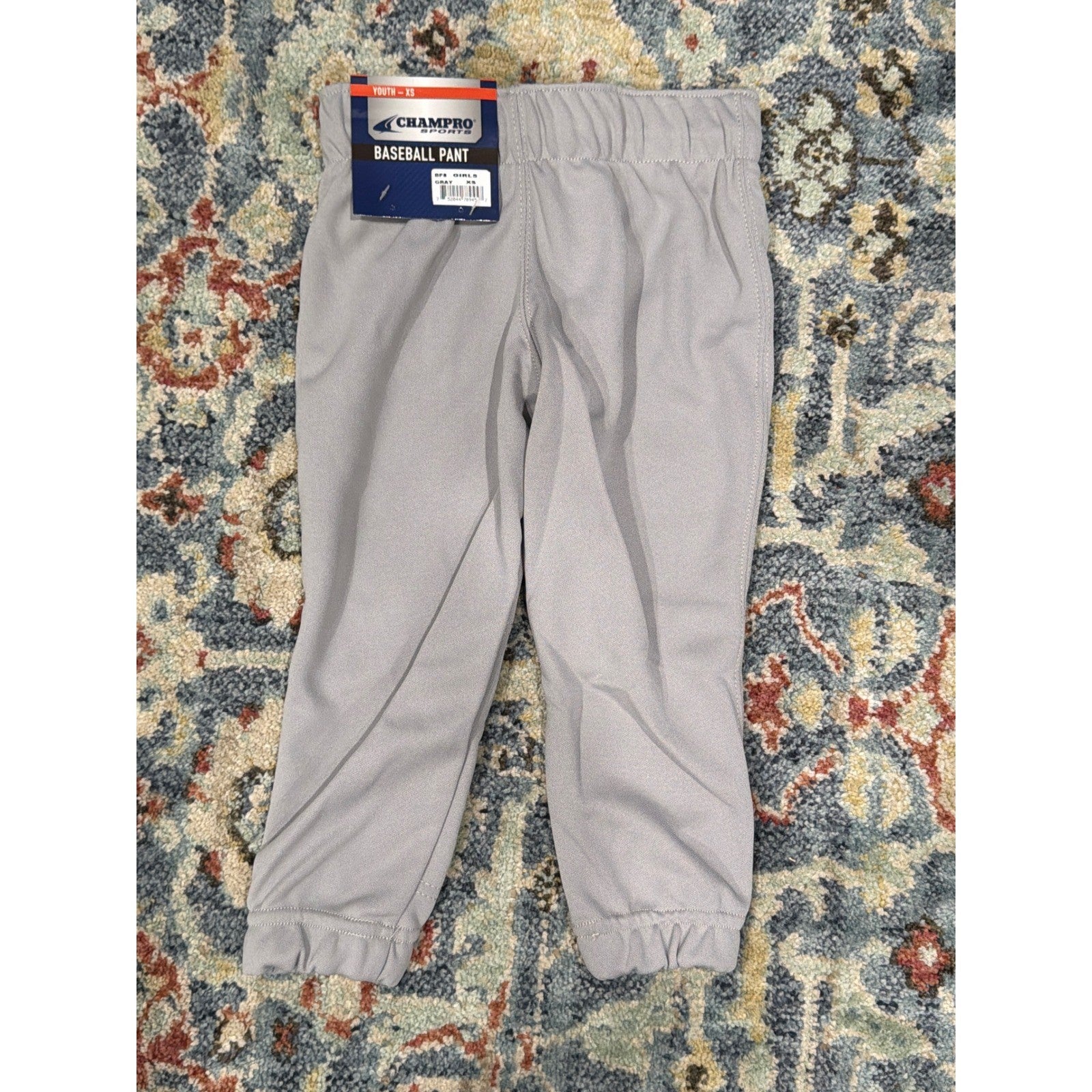 Champro Sports Softball Pants Girls XS Gray Elastic Waist Cuffs NWT1