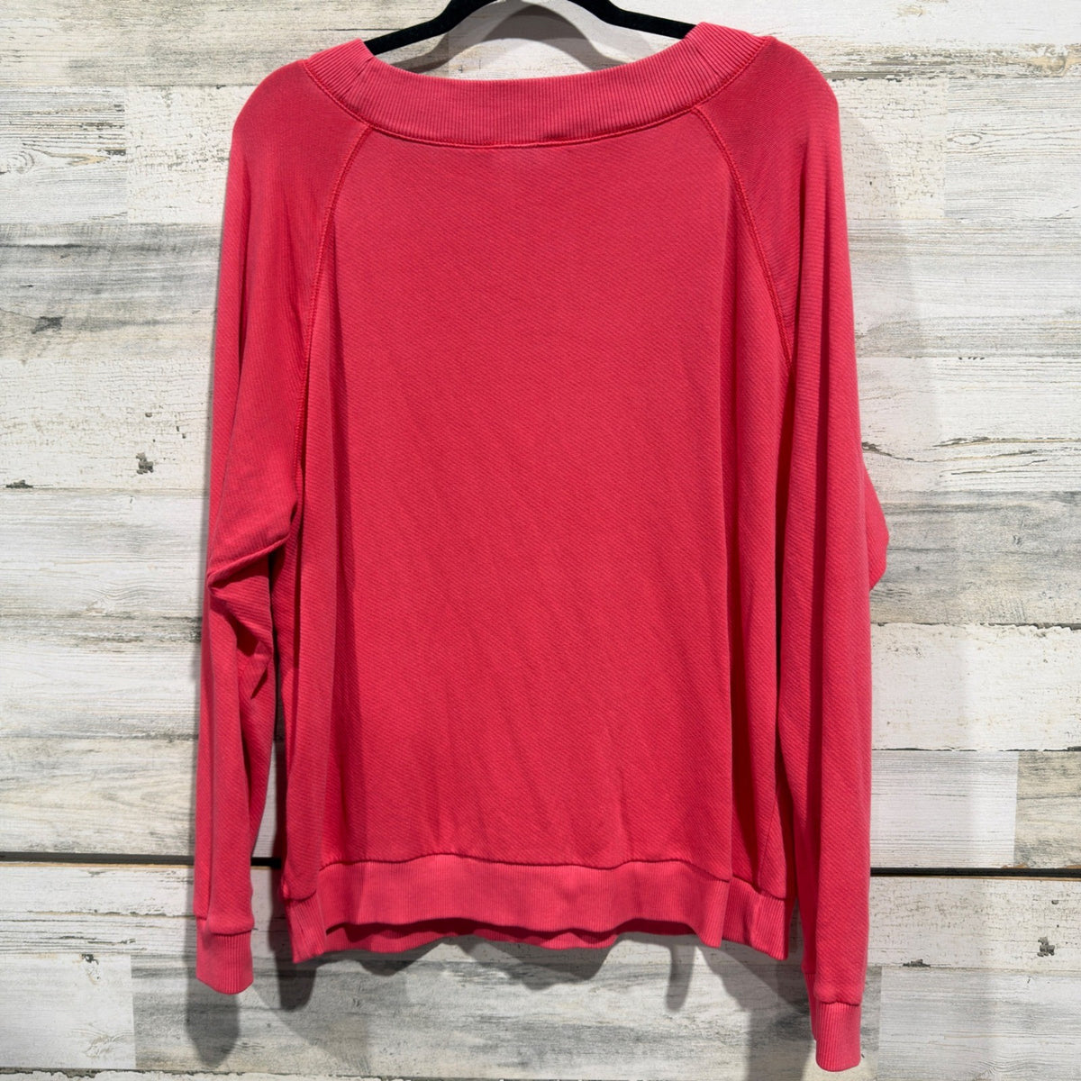 Universal Thread Sweatshirt Women XL Bright Coral V-Neck Raglan Casual Basic EUC2