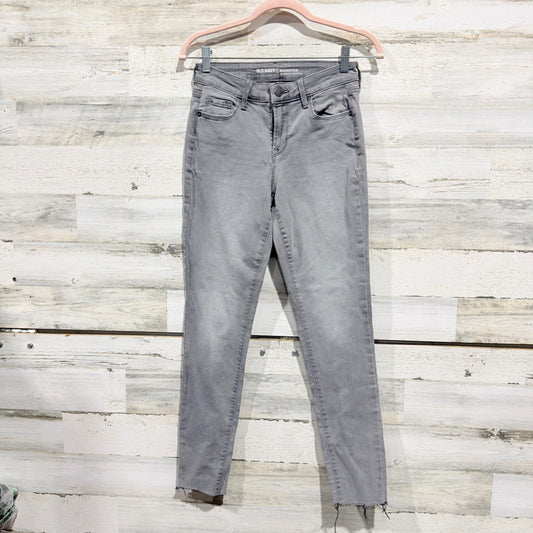 Old Navy Rockstar Skinny Jeans Women 2 Gray Raw Hem Pants0