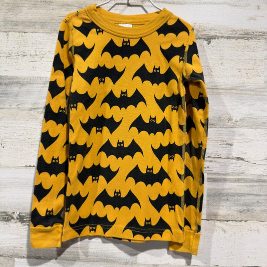 Hanna Andersson Long Sleeve Pajama Top Kids Size 8 Yellow Bat Print Cotton0