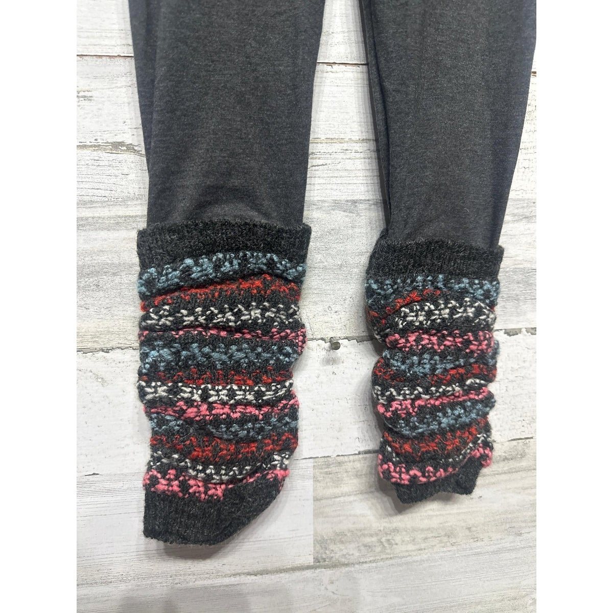 Mimi & Maggie Sonora Valley Leggings Girls 4 Gray Knit Leg Warmer Boho NWT2