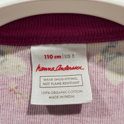 Hanna Andersson Pajama Set Girls 5 Pink Fairy Print Cotton Sleepwear *Flawed2