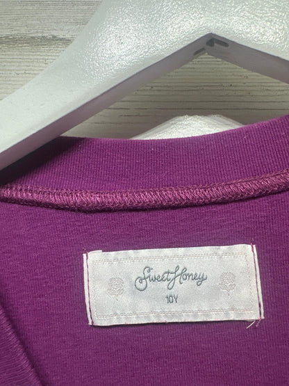 SweetHoney Sweatshirt Kids 10Y Purple Trick or Treat Halloween Graphic EUC2