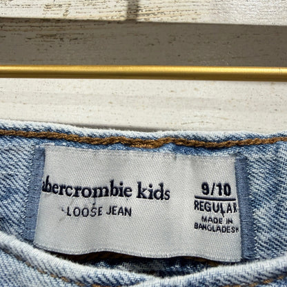 Abercrombie Kids Loose Jean Carpenter Pants Kids 9/10 Light Wash Cotton 90s2