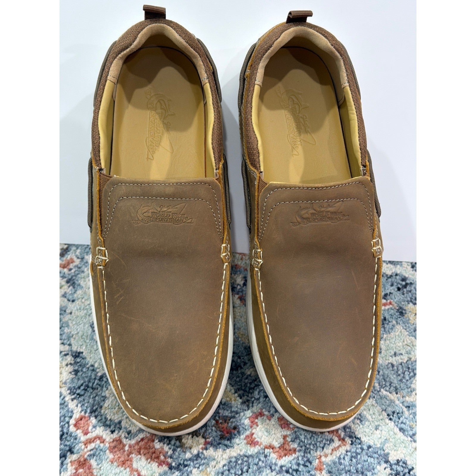 Worldwide Sportsman Bluewater Shoes Men 12 Brown Slip On Nautical5