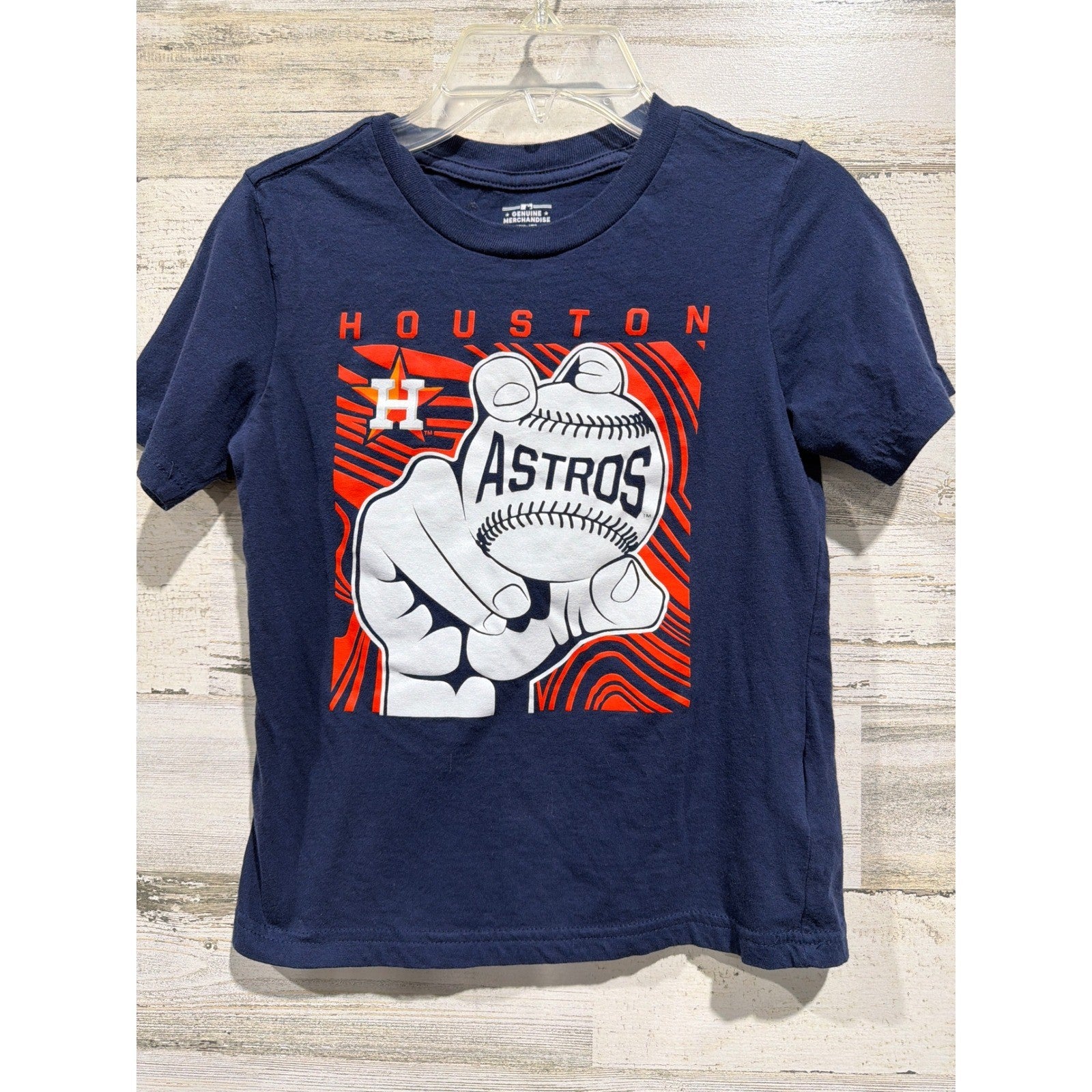 Genuine Merchandise T-Shirt Fits Like 5/6 Boys Navy Houston Astros Baseball0