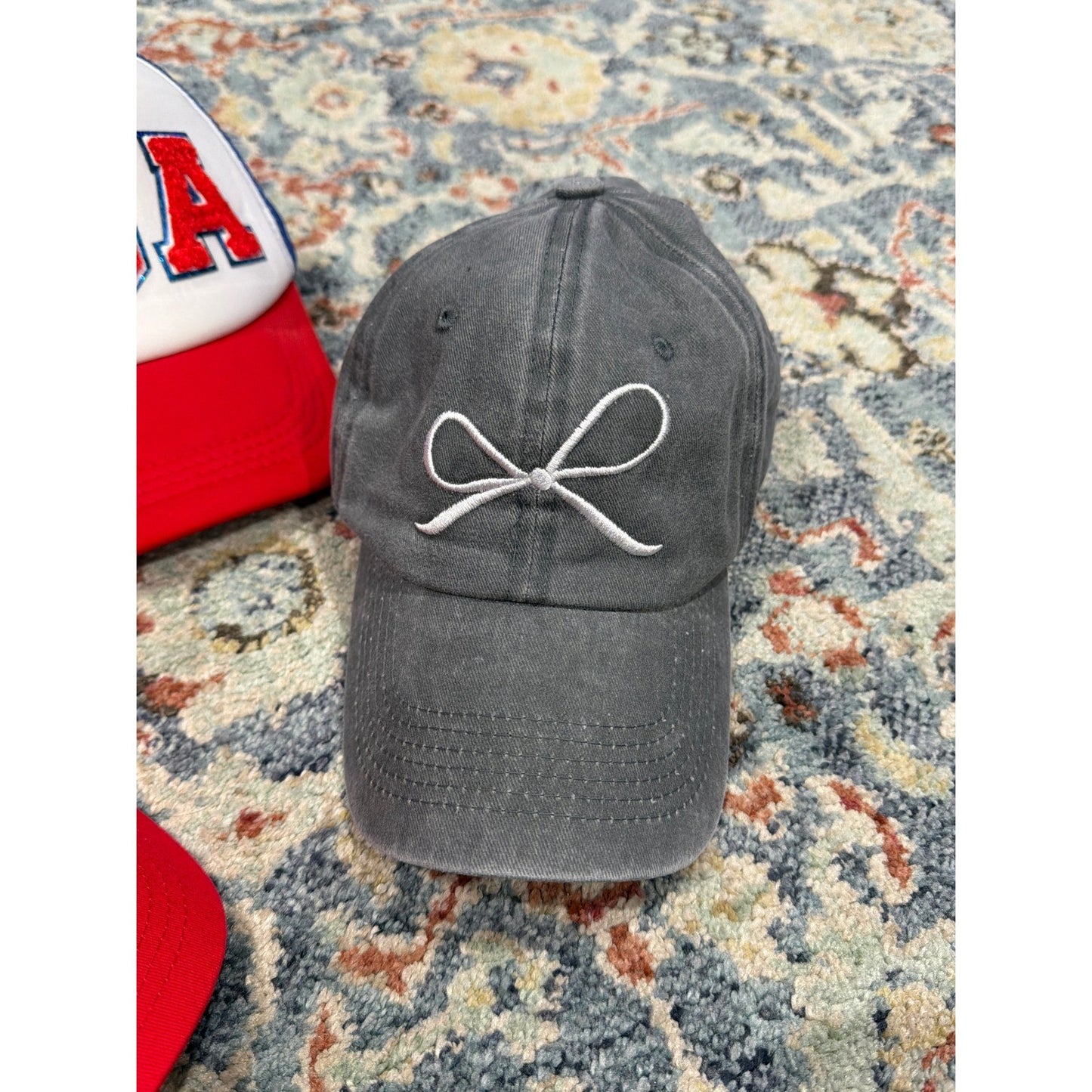 Women's Baseball Cap Bundle One Size Cute Heart Bow USA Coquette EUC3