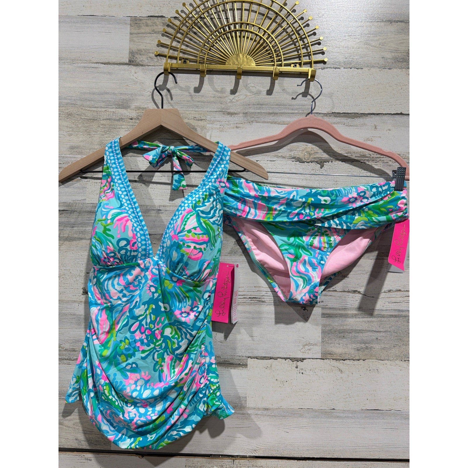 Lilly Pulitzer Tankini Swim Women 8 Top / 10 Bottoms Floral Tropical Resort NWT0