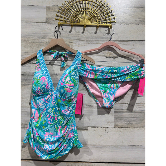 Lilly Pulitzer Tankini Swim Women 8 Top / 10 Bottoms Floral Tropical Resort NWT0