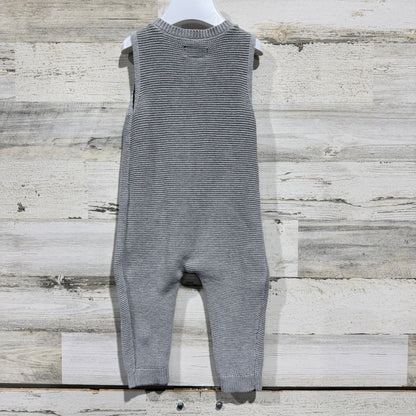 Little Planet Knit Jumpsuit Boys 12M Grey Organic Cotton Garter Stitch2