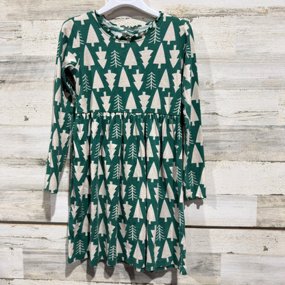 Hanna Andersson Holiday Tree Dress Girls 10 Green 100% Cotton EUC0