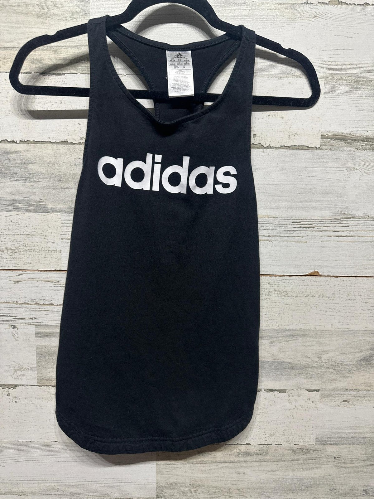Adidas Tank Top Women XS Black Linear Logo Racerback0
