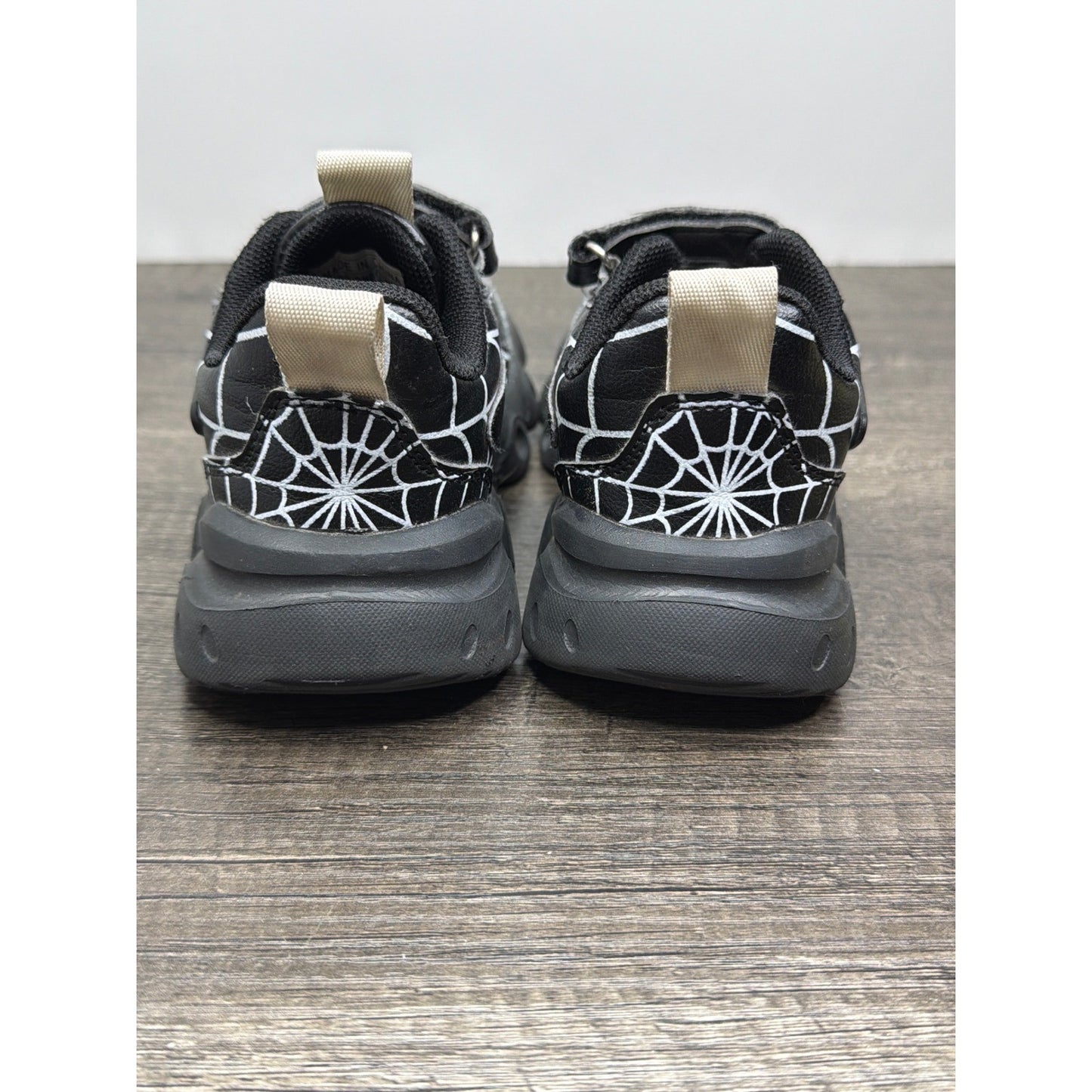 Spider Web Sneakers Toddler Boy Fit Like Size 10.5 Black Graphic Streetwear EUC3