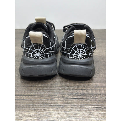 Spider Web Sneakers Toddler Boy Fit Like Size 10.5 Black Graphic Streetwear EUC3
